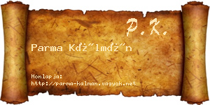 Parma Kálmán névjegykártya